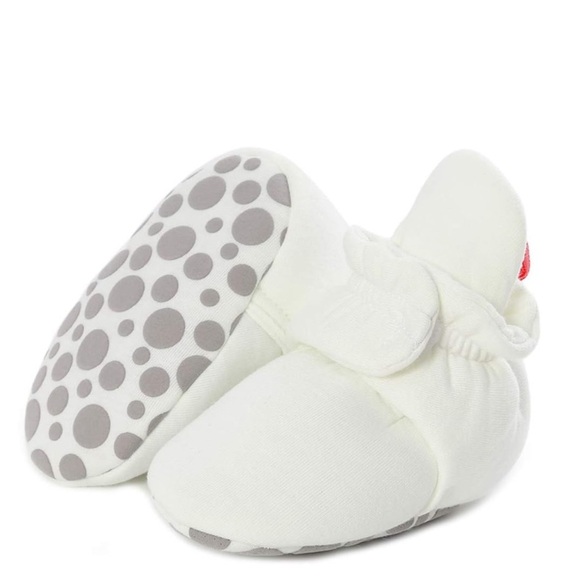 Zutano Unisex Fleece White Gripper Baby Footie - Picture 1 of 6